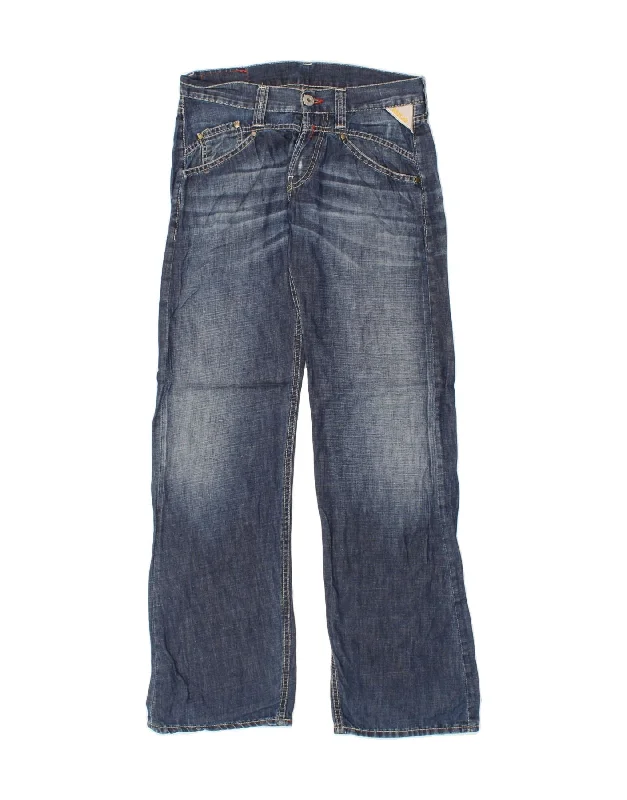 REPLAY Mens Straight Jeans W30 L34  Blue Cotton