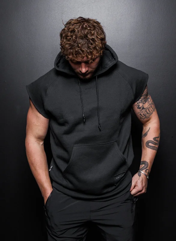 All-Day Wear ESSENTIAL SLEEVELESS SWEATSHIRT - BLACK