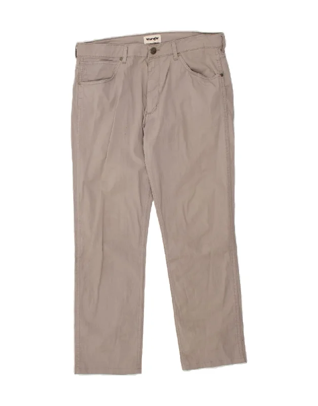 Tailored Comfort WRANGLER Mens Greensboro Straight Casual Trousers W34 L30 Grey Cotton