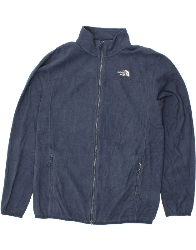 THE NORTH FACE Mens Fleece Jacket UK 40 Large Navy Blue Polyester