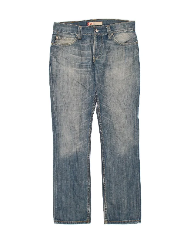 Versatile Wardrobe LEVI'S Mens 511 Slim Jeans W34 L34 Blue Cotton