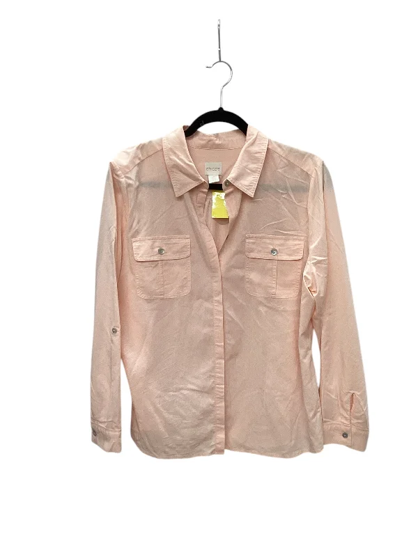 Street Style Top Long Sleeve By Chicos In Pink, Size: L