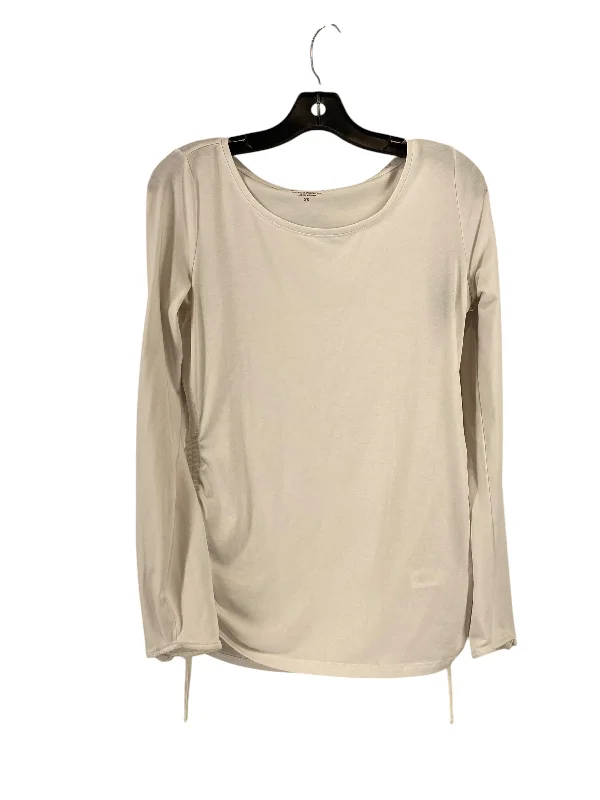 Lounge Wear Athletic Top Long Sleeve Collar By Athleta In White, Size: Xs
