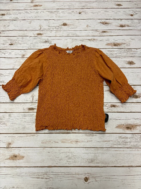 All-Day Wear Top 3/4 Sleeve By Nicole Miller In Bronze, Size: Xl