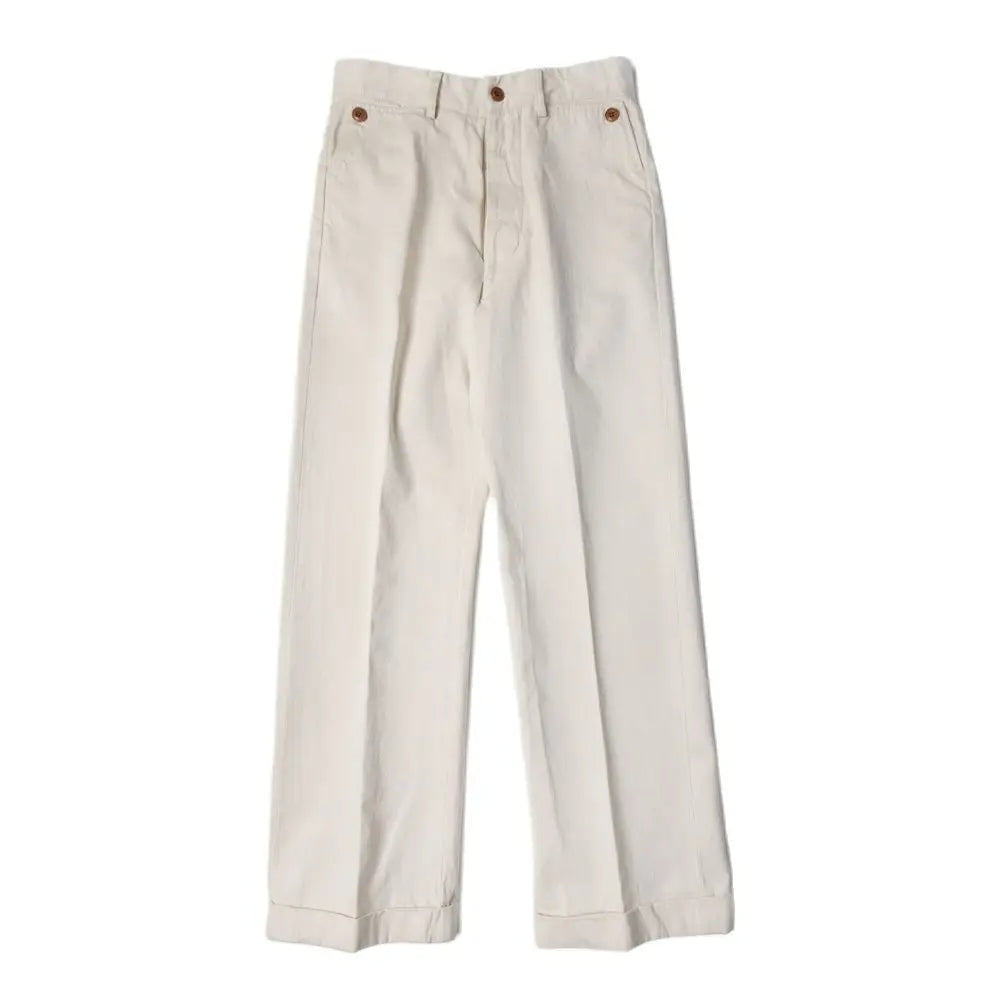 Stylish Looks Men's Wide Leg Selvedge Chino Pants - High Waist Straight Casual Style