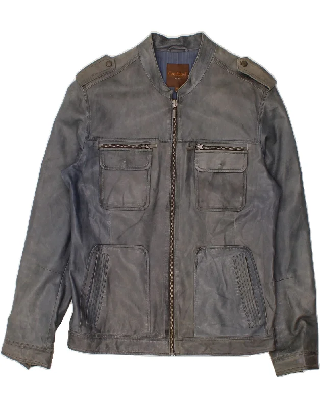 Cool Comfort CONBIPEL Mens Leather Jacket IT 52 XL Navy Blue