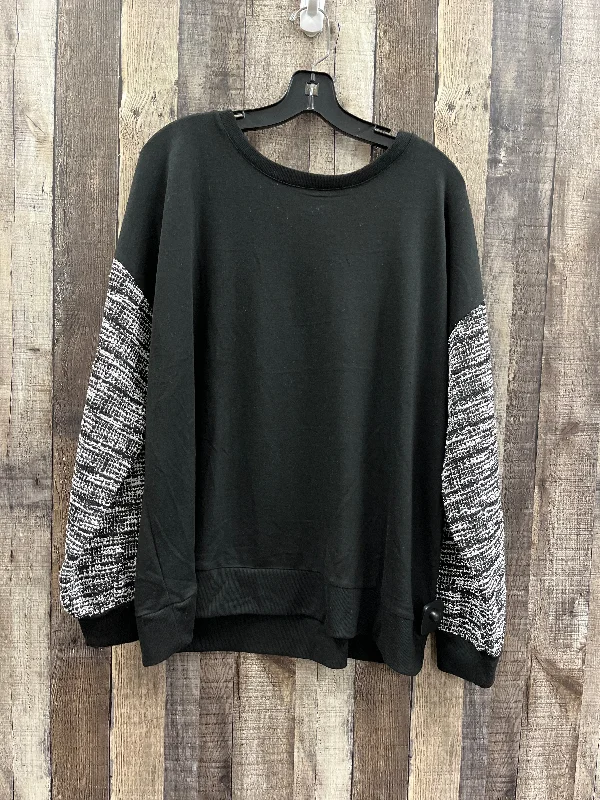 Cozy Fit Top Long Sleeve By Cato In Black & White, Size: Xl