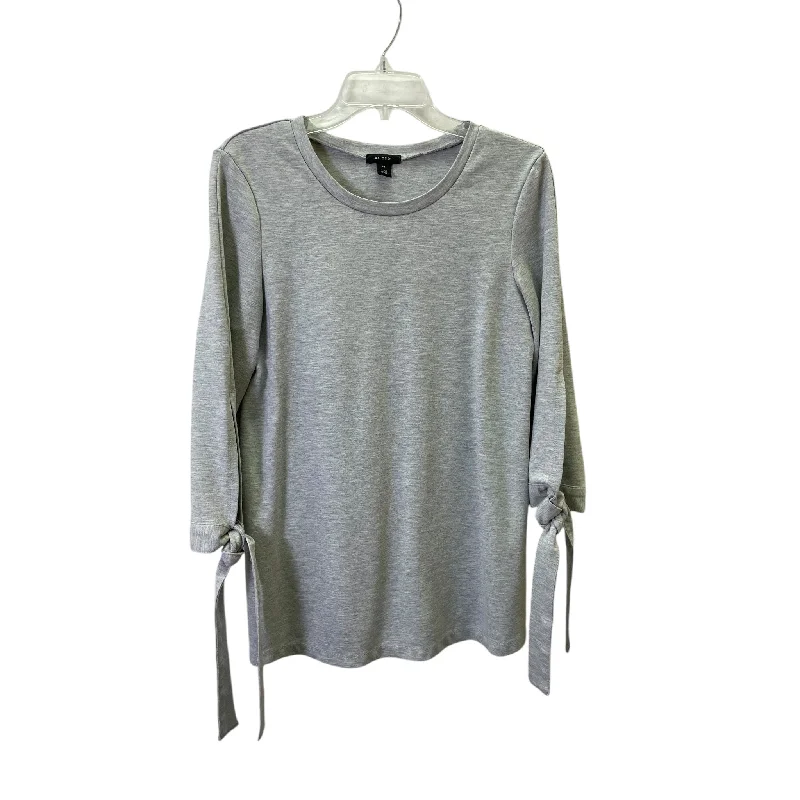 Trendy Apparel Top 3/4 Sleeve By Halogen In Grey, Size:M