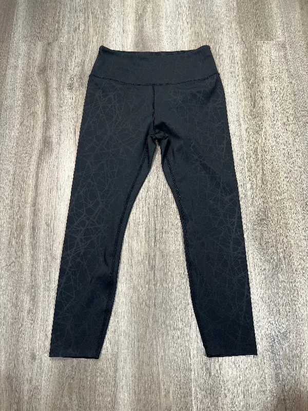 Casual Denim Athletic Leggings By Spyder In Black, Size: L