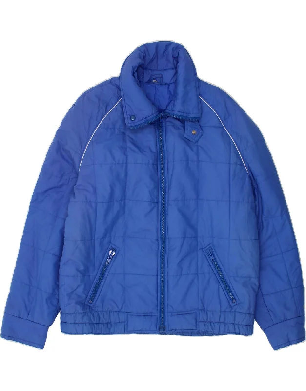 VINTAGE Mens Padded Jacket IT 54 2XL Blue Polyamide