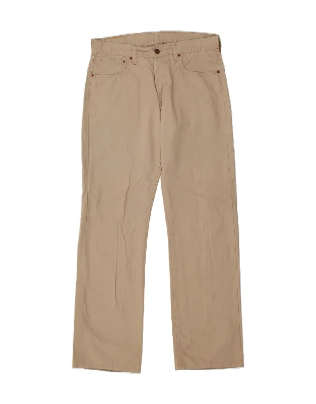 Fashion Comfort LEVI'S Mens 401 Straight Casual Trousers W32 L34 Beige Cotton
