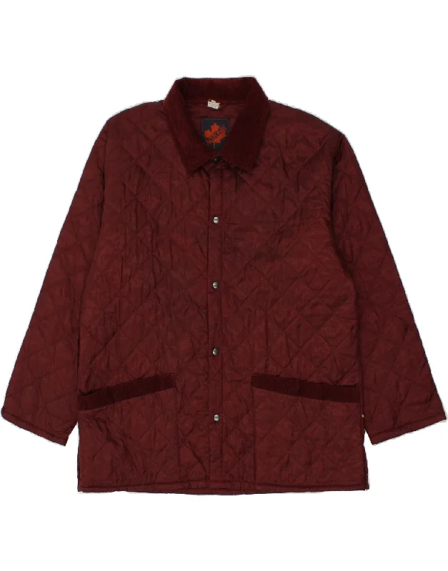 Outdoor Clothing CANADIENS Mens Quilted Jacket UK 42 XL Burgundy