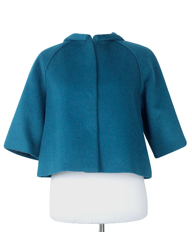 Casual Knitwear Tahari Teal Wool Jacket sz 6