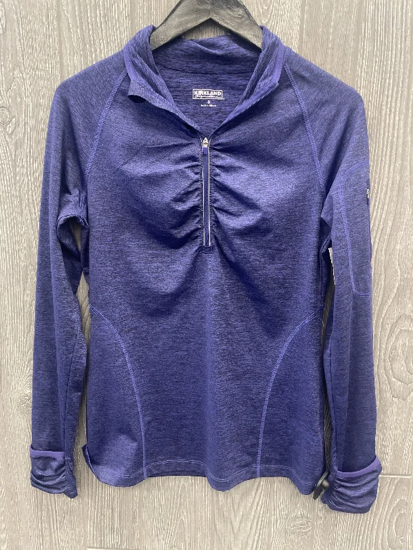 Laid-Back Wear Athletic Top Long Sleeve Collar By Kirkland In Purple, Size: S