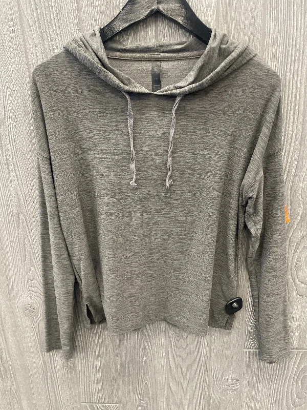 Athletic Top Long Sleeve Hoodie By Kyodan In Grey, Size: S