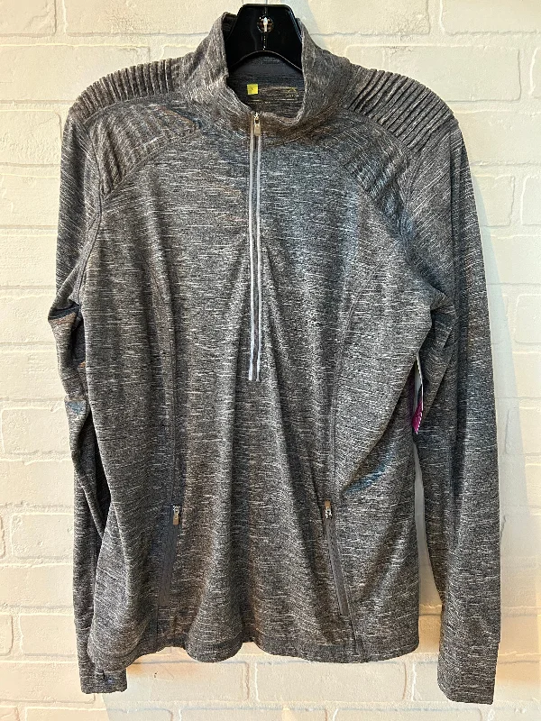 Comfy Apparel Athletic Top Long Sleeve Collar By Xersion In Grey, Size: L