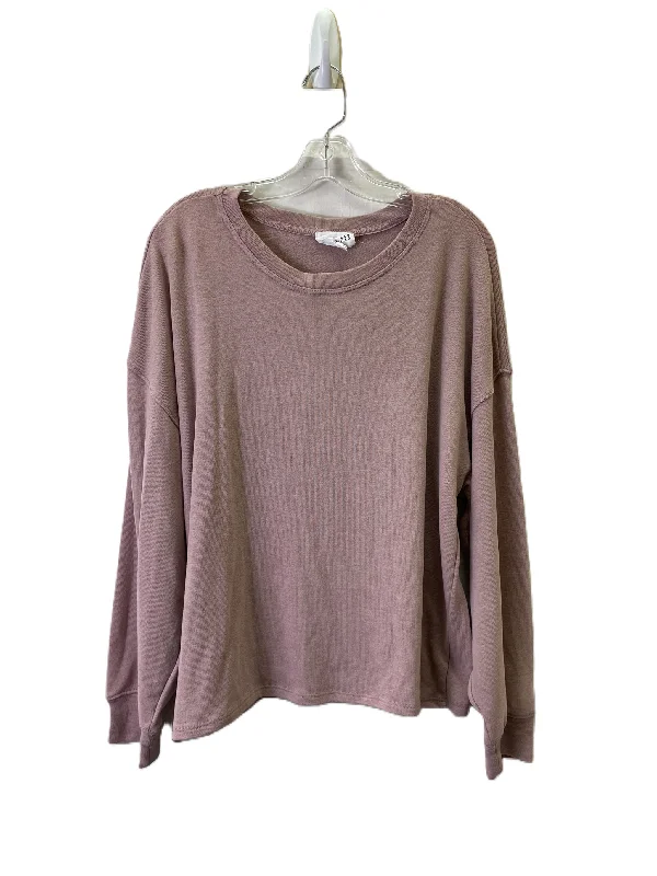 Relaxed Fits Top Long Sleeve By Olive And Oak In Pink, Size: L