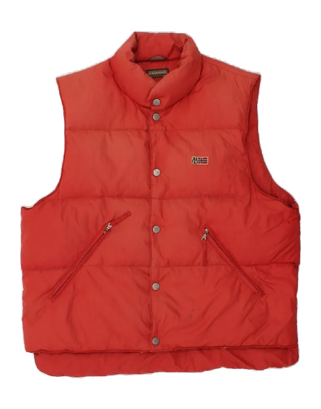 Everyday Outfits NAPAPIJRI Mens Graphic Padded Gilet UK 38 Medium Red Polyester