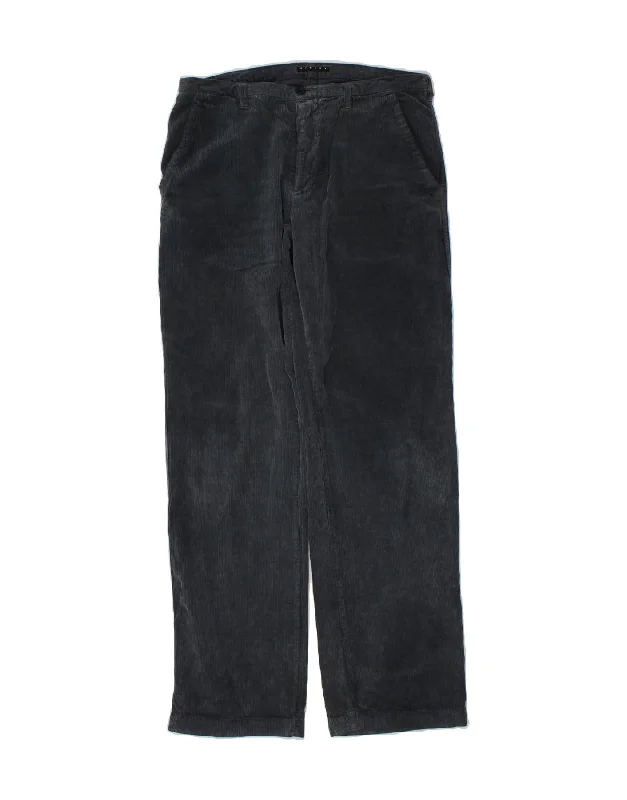 Cool Comfort SISLEY Mens Straight Corduroy Trousers IT 48 Medium W32 L32 Navy Blue