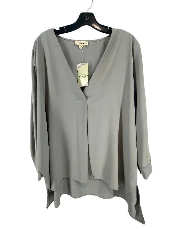 Modern Comfort Top 3/4 Sleeve By Eesome In Grey, Size: 1x