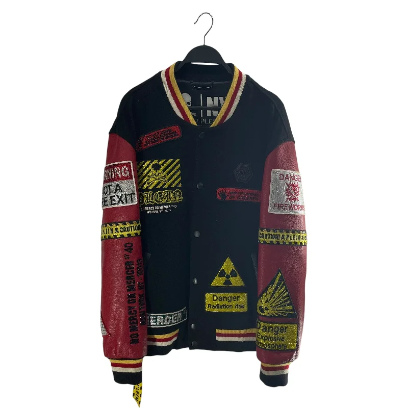 Lounge Wear PHILIPP PLEIN/Leather Jkt/S/Leather/BLK/Graphic/SOHO RD/BLK LEATHER JACKET