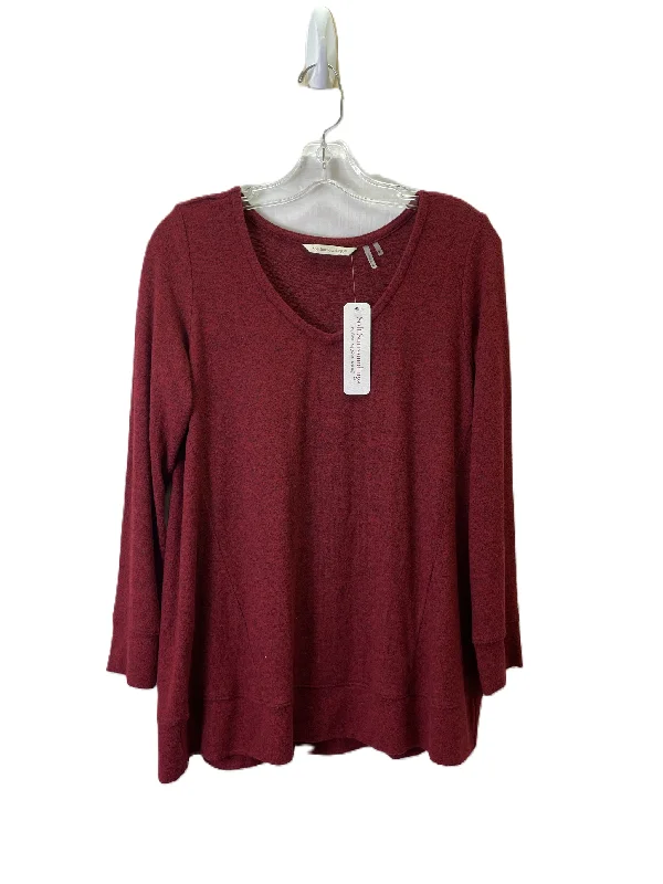 Comfortable Shirts Top Long Sleeve Basic By Soft Surroundings In Red, Size: S