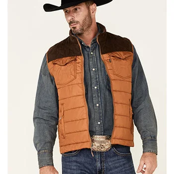 Everyday Essentials Hooey Men's Tan With Brown Micro Suede Yoke Vest