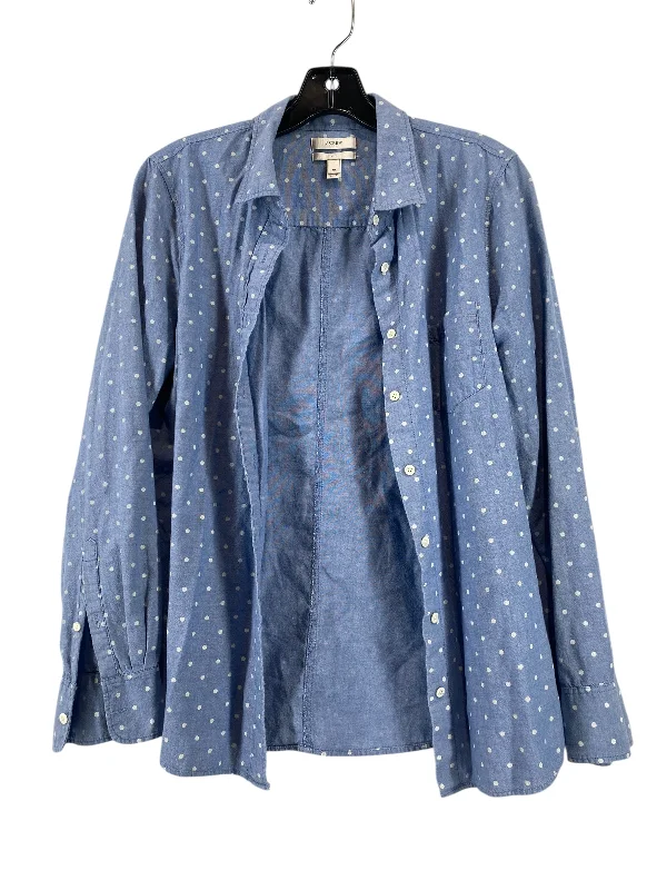 Sporty Wardrobe Top Long Sleeve By J. Crew In Blue Denim, Size: 10
