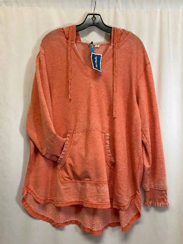 Effortless Style Top Long Sleeve By Jane And Delancey In Peach, Size: 1x