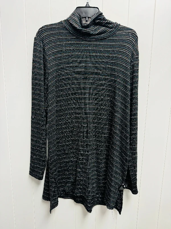 Simple Styles Top Long Sleeve By Lane Bryant In Black & Blue, Size: 16