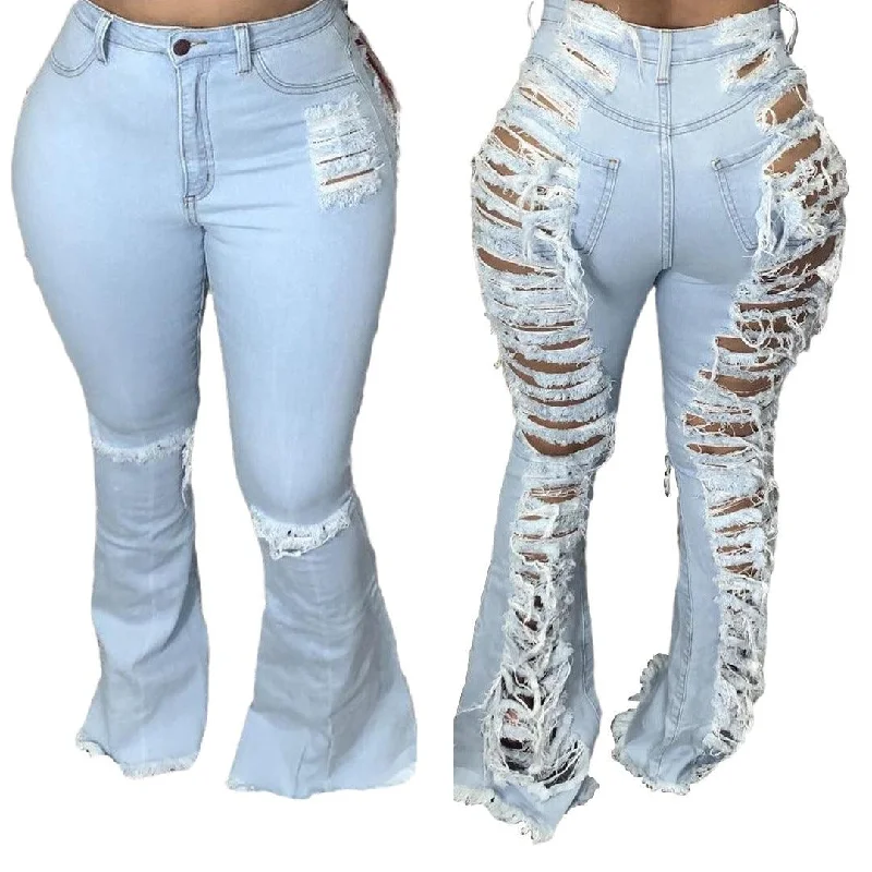 Easygoing Fashion Stretch Plus Size Bell-bottom Pants