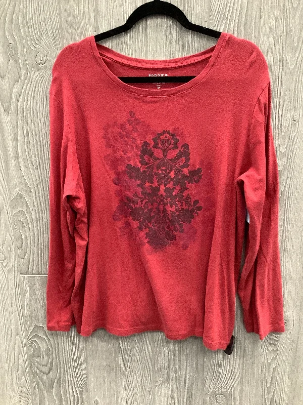 Cozy Essentials Top Long Sleeve By Sonoma In Red, Size: 2x