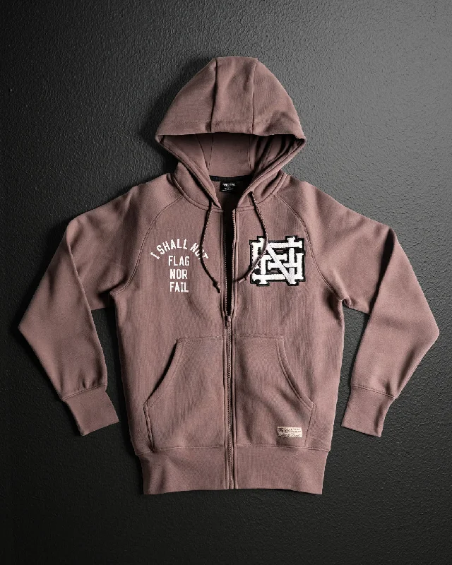 Cozy Sweatshirts VARSITY PATCH ZIP UP - EARTH