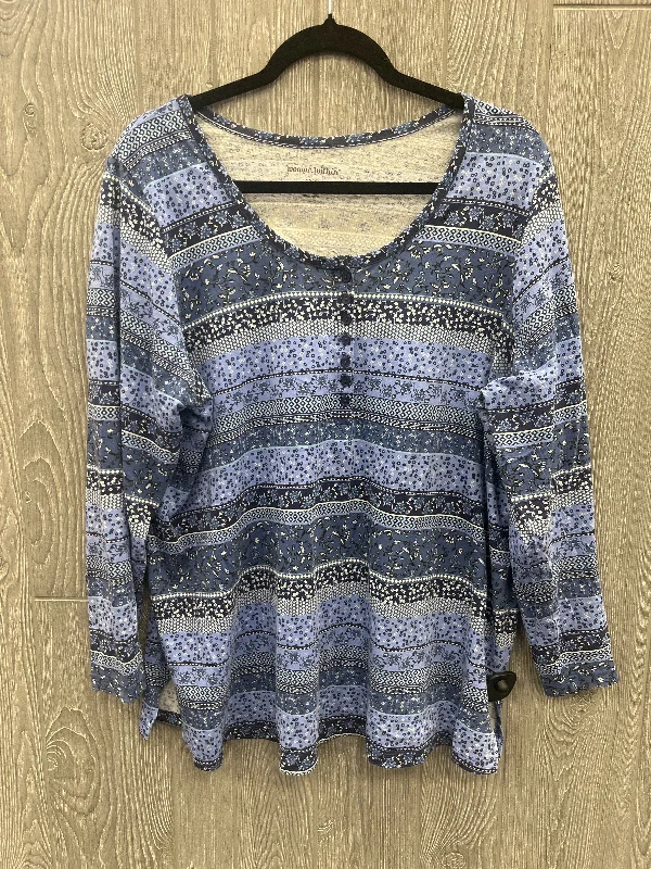 Urban Outfits Top Long Sleeve By Woman Within In Blue, Size: 1x