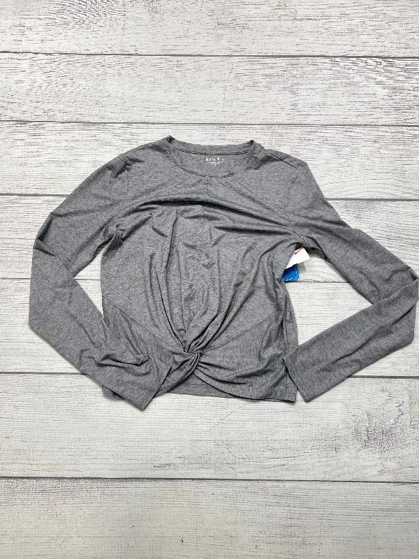 Basic Fashion Athletic Top Long Sleeve Collar By Athleta In Grey, Size: S