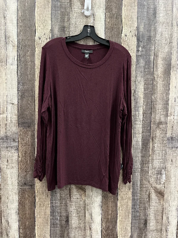 Weekend Outfits Top Long Sleeve By Alfani In Purple, Size: 1x