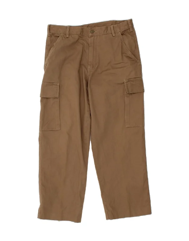 Comfortable Shirts AVIREX Mens Straight Cargo Trousers W33 L26 Beige Cotton