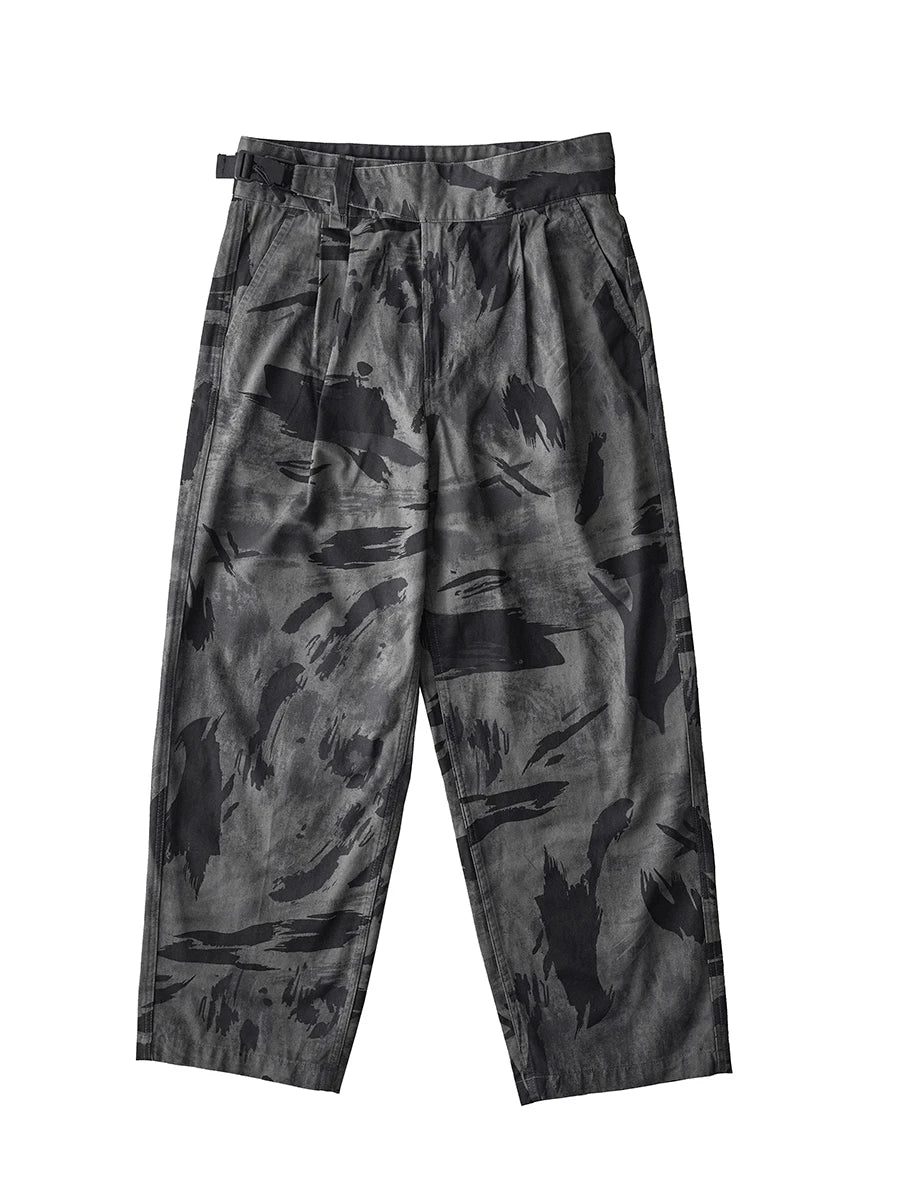 Basic Fashion Men's Desert Camouflage Gurkha Pants with Tactical Buckle Belt