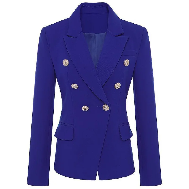Street Style The Inspiration Double-Breasted Blazer Women - Formal-Business - Plain-Solid
