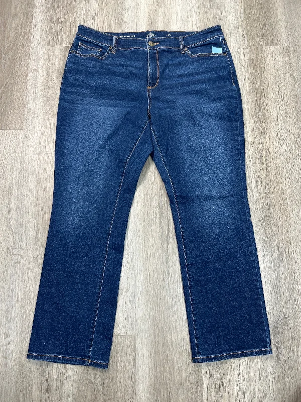 Stylish Apparel Jeans Straight By St Johns Bay In Blue Denim, Size: 18