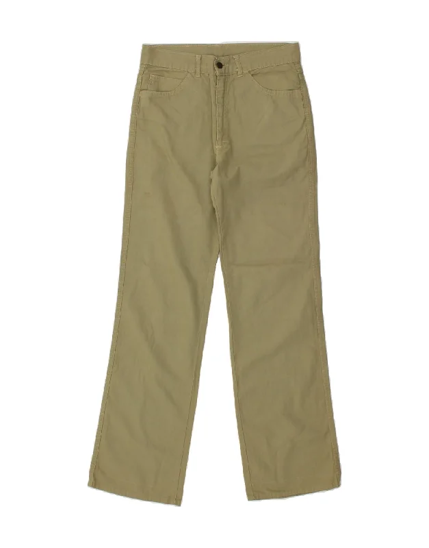 Smart Casual VINTAGE Mens Straight Casual Trousers W30 L32  Green Cotton