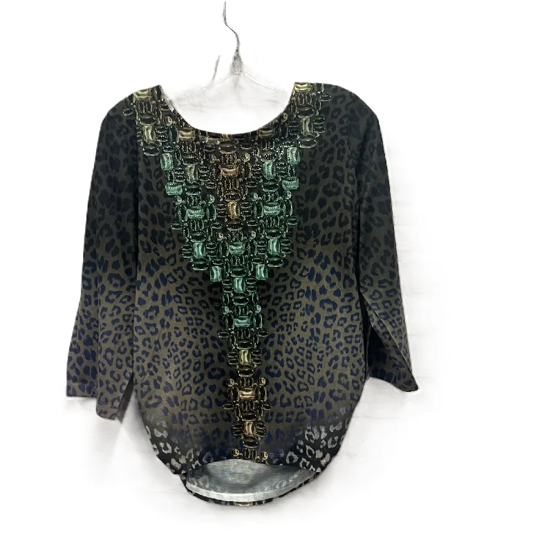 Luxury Comfort Top Long Sleeve By Chicos In Green, Size: L