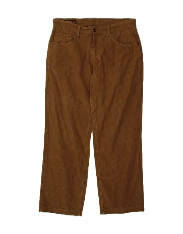 All-Purpose Wear MARLBORO CLASSICS Mens Straight Casual Trousers W34 L28 Brown Pinstripe