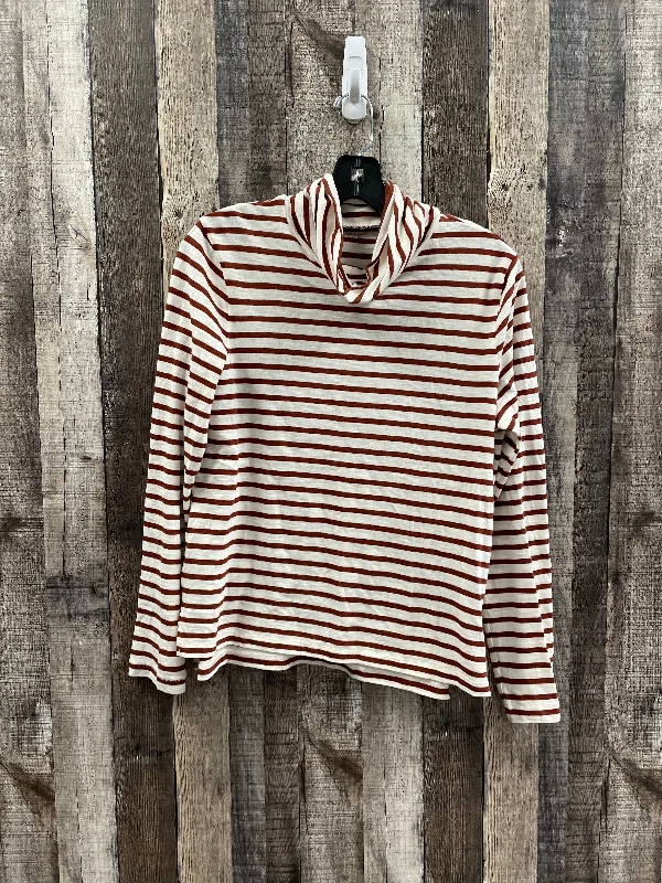 Relaxed Wardrobe Top Long Sleeve By Madewell In Striped Pattern, Size: M