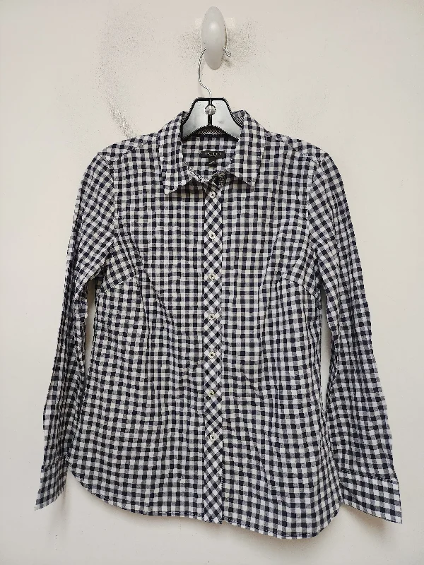Sporty Look Top Long Sleeve By Talbots In Plaid Pattern, Size: Sp