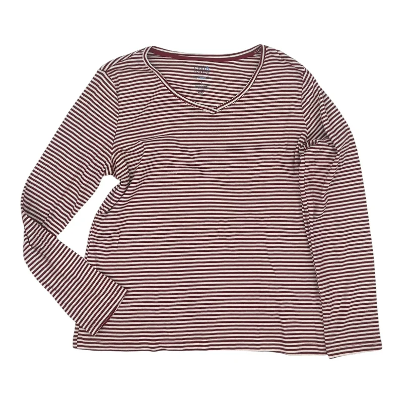 Timeless Style Top Ls By Croft And Barrow In Red & White, Size:L
