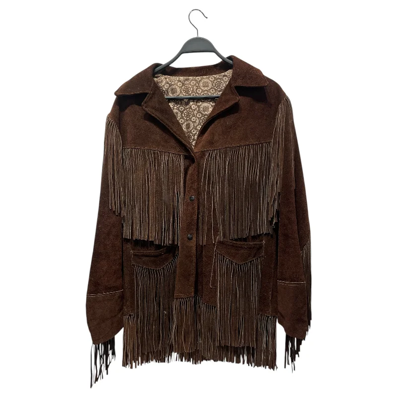 Street Style JOOKAY/Leather Jkt/18/Suede/BRW/FRINGE