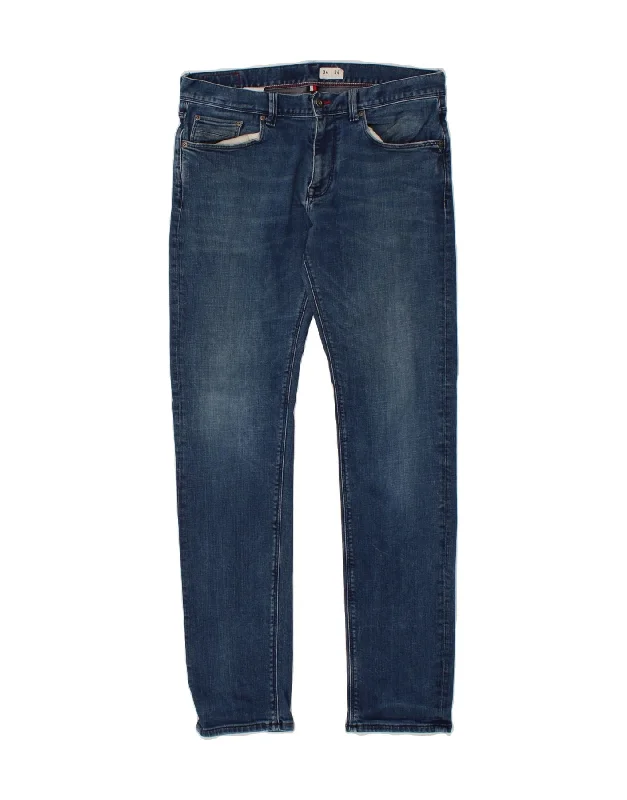 Everyday Comfort TOMMY HILFIGER Mens Skinny Jeans W34 L34 Navy Blue Cotton