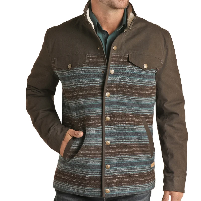 Cozy Sweatshirts Powder River Men's Canvas and Wool Serape Jacket