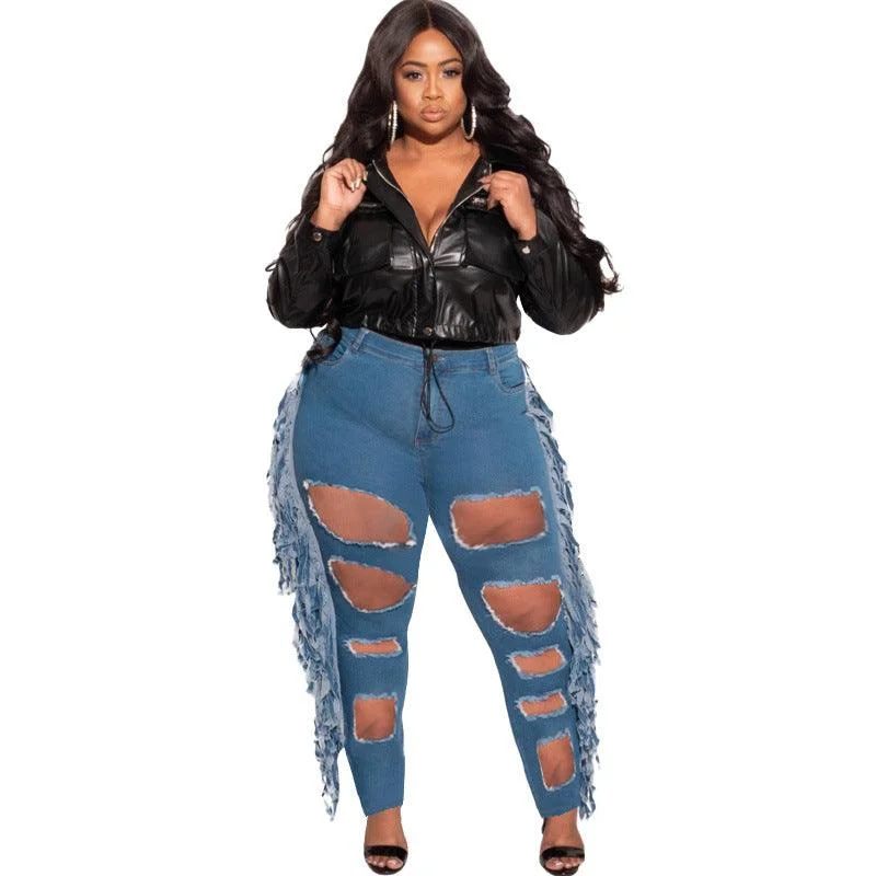 Laid-Back Wear Slim Fit Street Trend Jeans